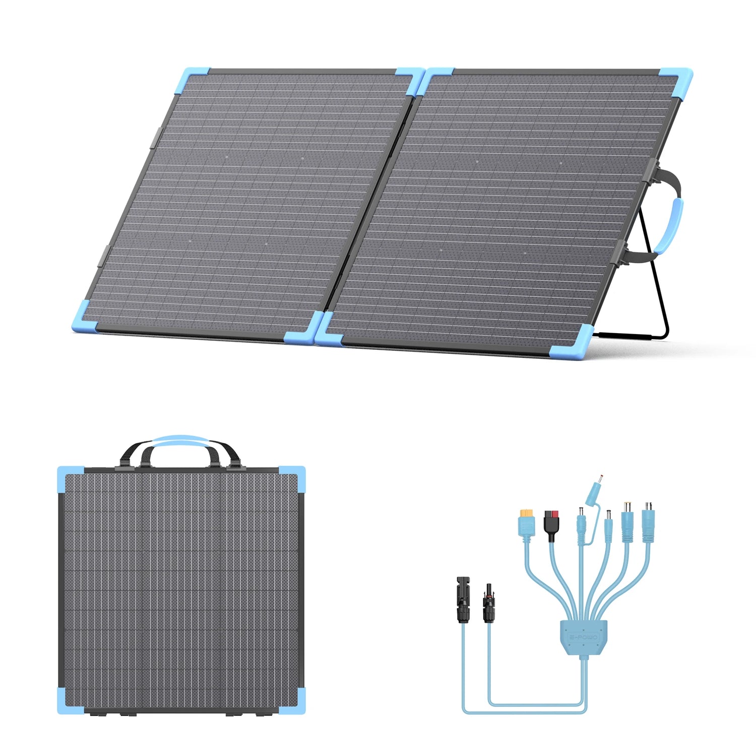 E-POWO 110W Portable Solar Panel Monocrystalline Foldable Solar with 23.5% Energy Conversion Rate For Power Station Camping RV