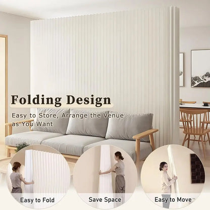 Folding Paper Room Divider, Lightweight Freestanding Privacy Screen Partition Wall for Home or Office, Foldable, Compact Storage