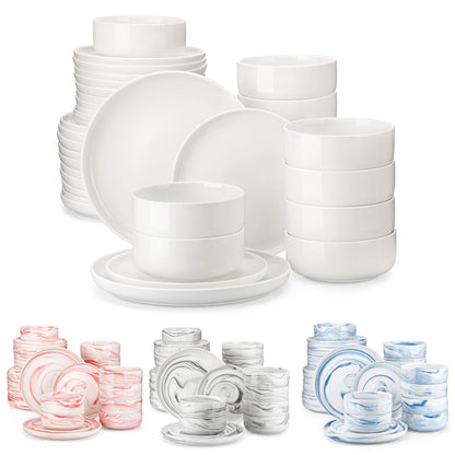 MALACASA Ceramic Porcelain Dinnerware Set With Plates And Bowls