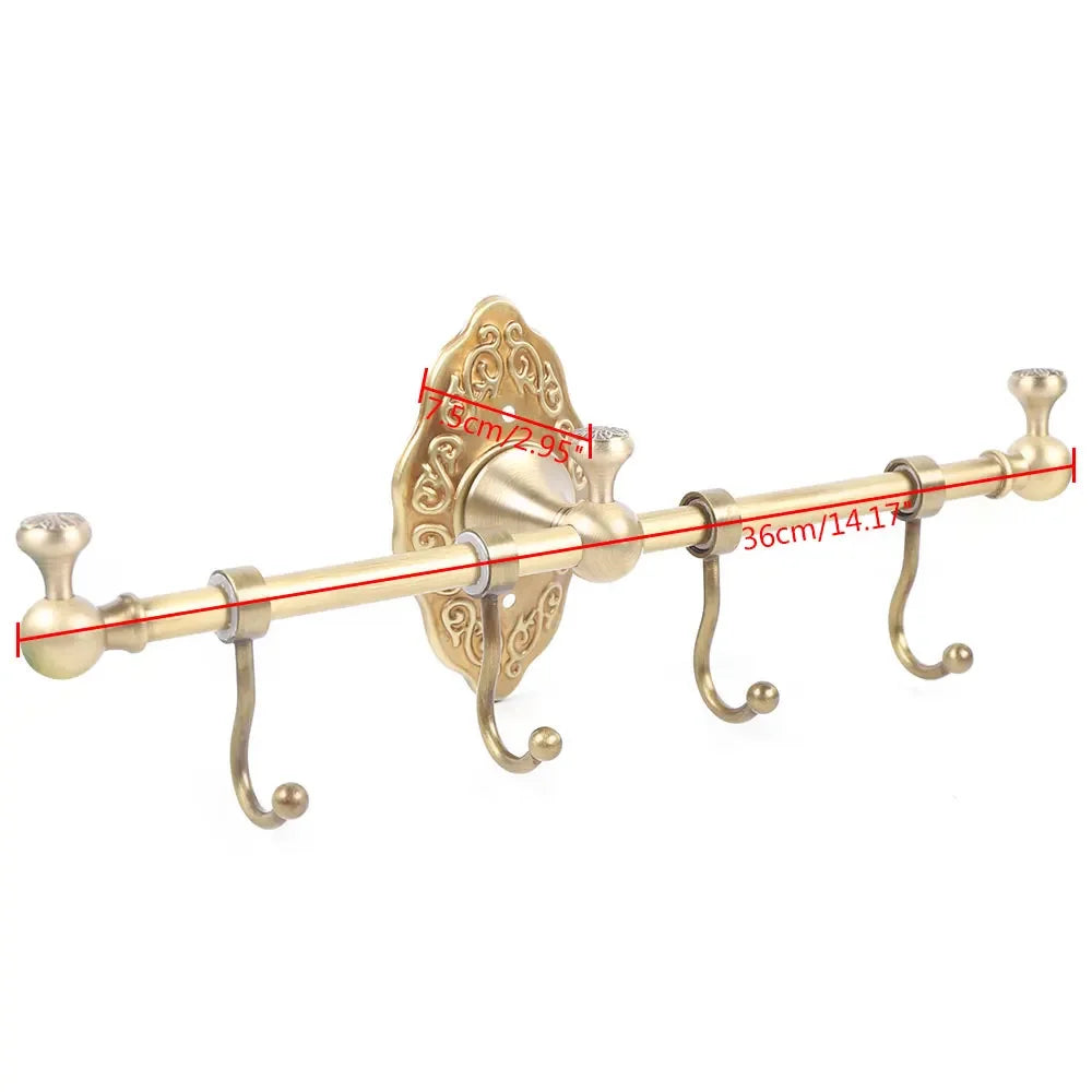 High-concerned Antique-Style Wall Towel Rack Wall Mounted Space-Saving Shelf Organizer