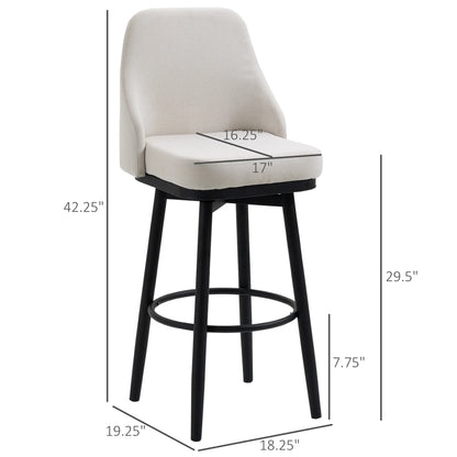 HOMCOM Modern Swivel Barstools With Steel Legs for Kitchen Furniture
