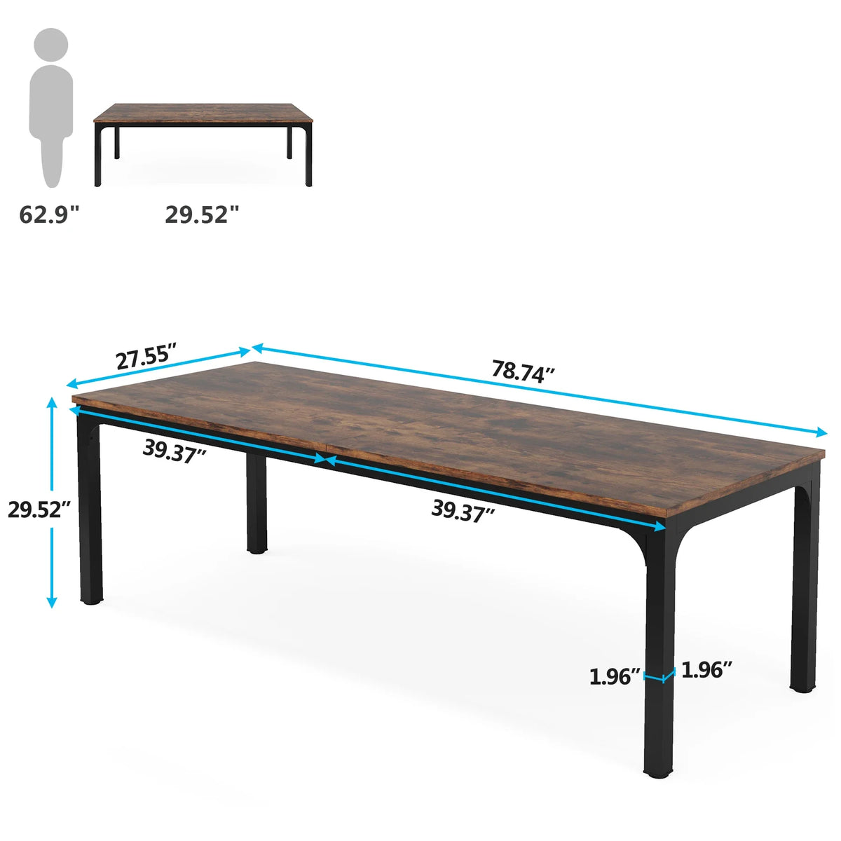 Tribesigns Double Computer Desk for Two Person Home Office Workstation