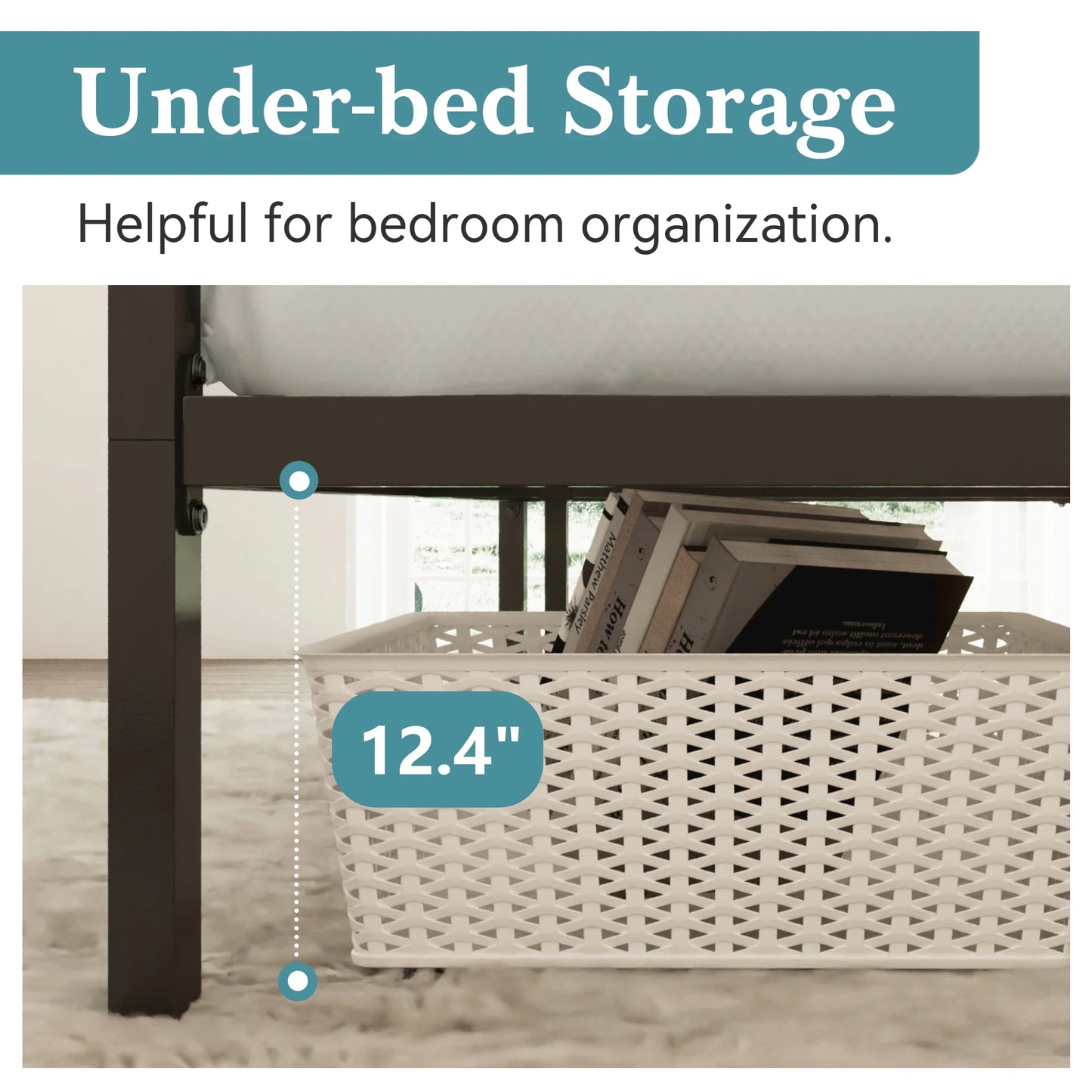 Hoomic Canopy Bed Frame Enhanced 4-Poster Modern Metal