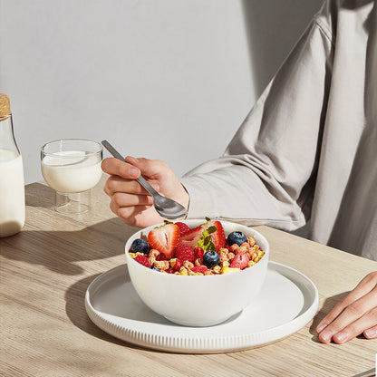10 Ounce Porcelain Bowls Set 8 Pack Premium White Ceramic Bowls for Cereal, Soup, Salad, Pasta, Microwave &amp; Dishwasher Safe