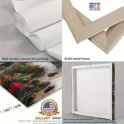 Hign-concerned Modern Abstract Wall Mural in Pine Wood Frame