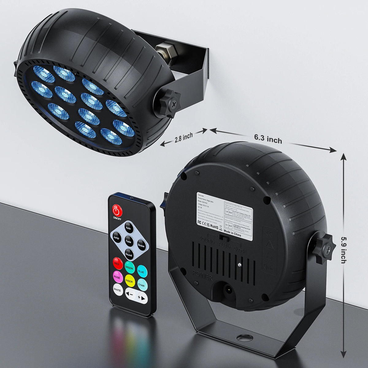 Somspot RGB LED Par Lights for DJ Stage Party Lighting