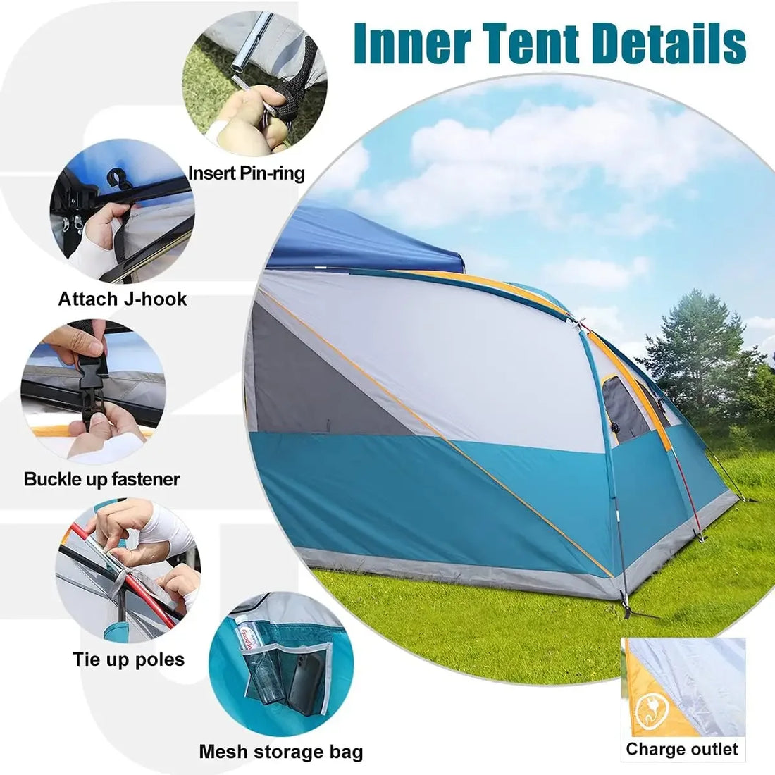 UNP Camping Tent | Canopy Side Tent for 10&