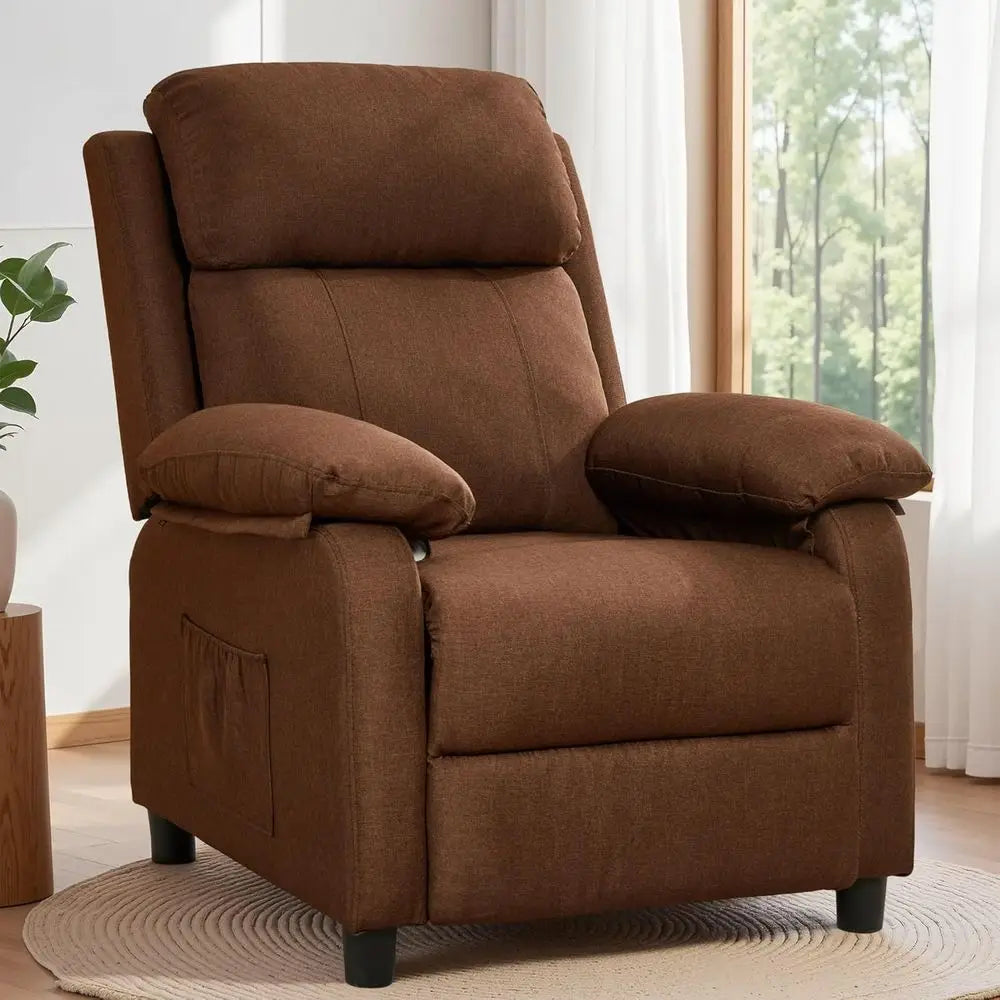Padded Deep Seat Recliner Chair for Reading and Small Spaces