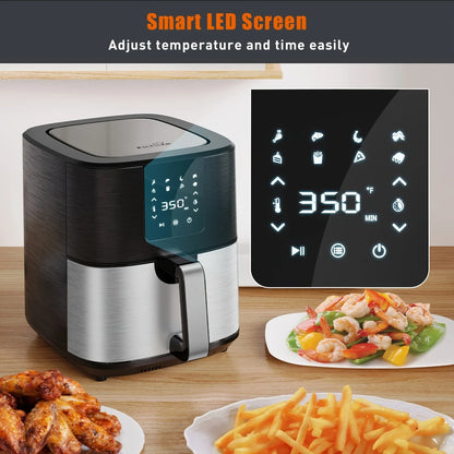 KitCook Digital Air Fryer With 8 Presets And Touchscreen Controls