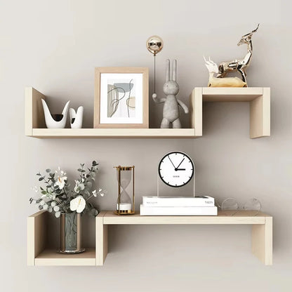 2 PCS floating shelf, partition, wall shelf, reinforcement board, strong load-bearing capacity, simple installation, can be used