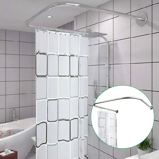Stainless Steel U-Shaped Shower Curtain Rod for Small Bathrooms