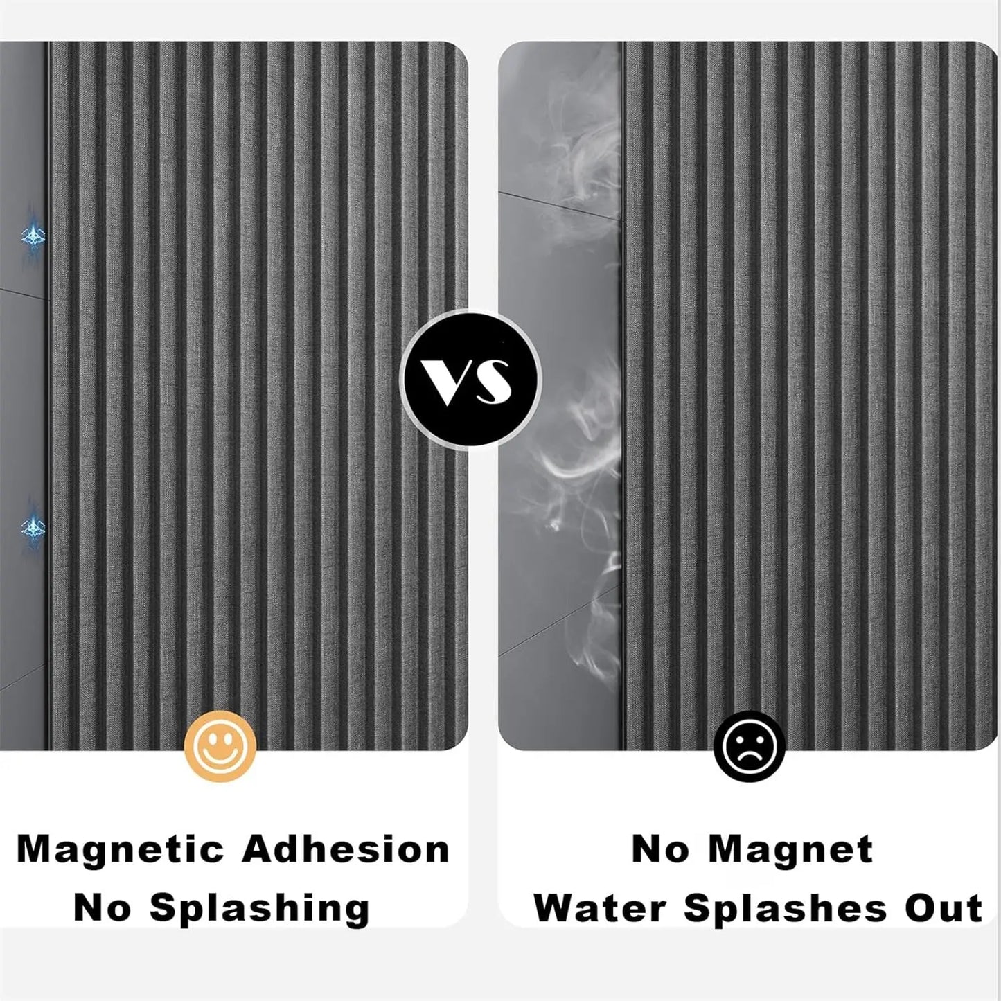 Folding Linen Shower Curtains for Bathroom with Magnets, Privacy Accordion Door Shower Curtain Waterproof with Punch-Free