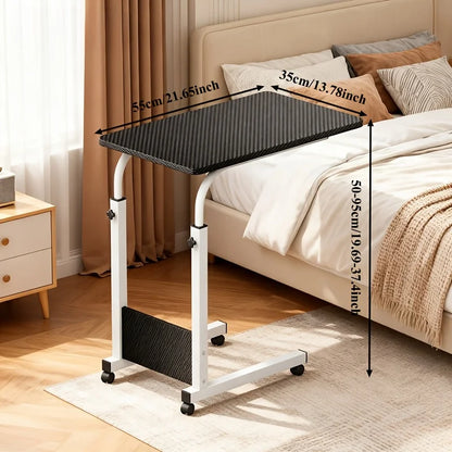 Adjustable Rolling Laptop Cart Overbed Table for Bed or Couch