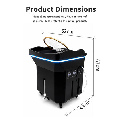 Head Spa Shampoo Basin With Heated Water Cycle Massage Bed