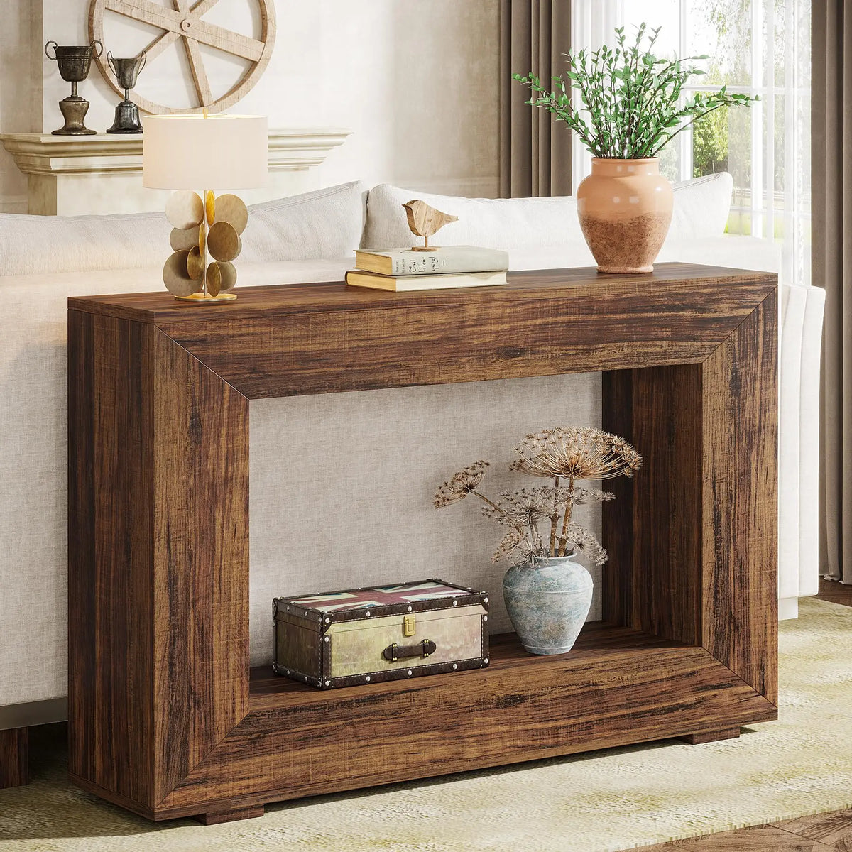 Tribesigns Farmhouse Console Sofa Table With Storage For Entryway