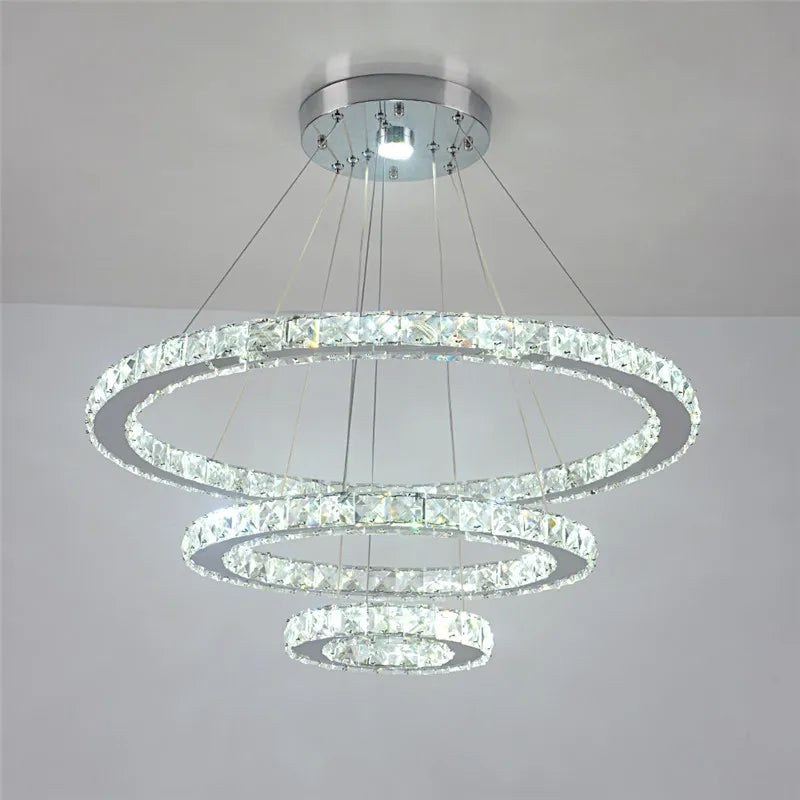 Luxury K9 Crystal Led Modern Pendant Light Chandelier DIY Shape Nordic Ceiling Lamp Lustre Living Dining Room Hang Decor Fixture