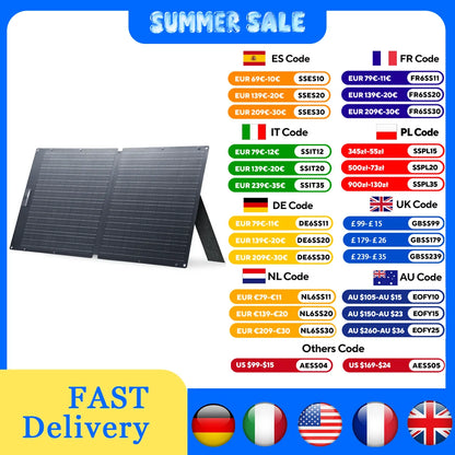 ALLPOWERS SE100 Foldable Portable Solar Panel 100W Solar Battery Charger Outdoor Emergency Backup Power for Powerstation etc