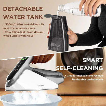 Newbealer Steam Generator Iron, 1500W Turbo Steamer for Clothes, 2 Bar Pressure Clothes Iron