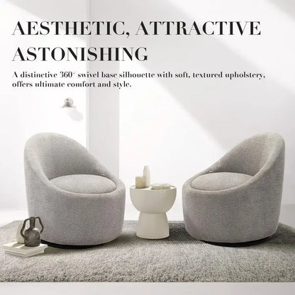 Swivel Accent Chair Set of 2, 360 Swivel Round Chair with Hidden Storage, Modern Small Barrel Armchair for Living Room Bedroom,
