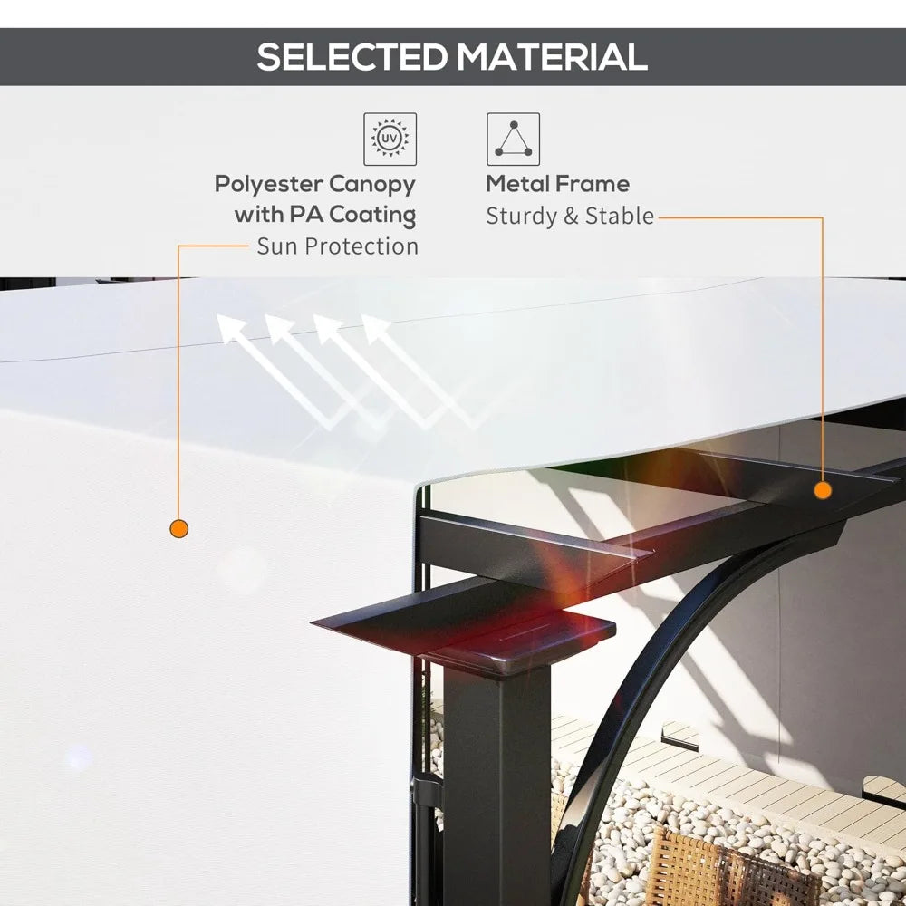 10' x 10' Patio Pergola with Weather-Resistant Steel Frame, Backyard Sun Shade Canopy Cover Shelter for Porch, Customized