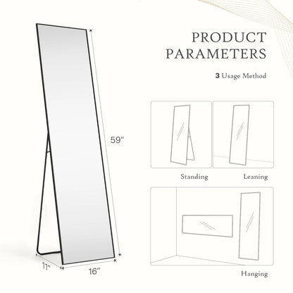 MCQ Full Length Shatterproof Glass Mirror With Aluminum Frame