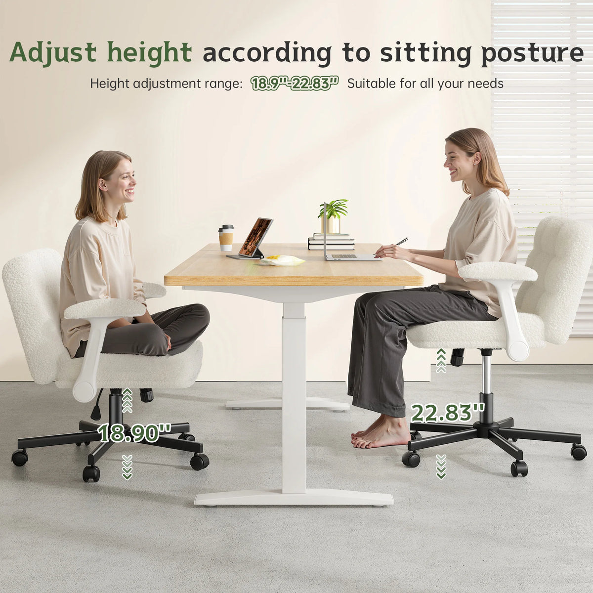 EnHomee Office Desk Chair with Wheels and Flip Up Arms