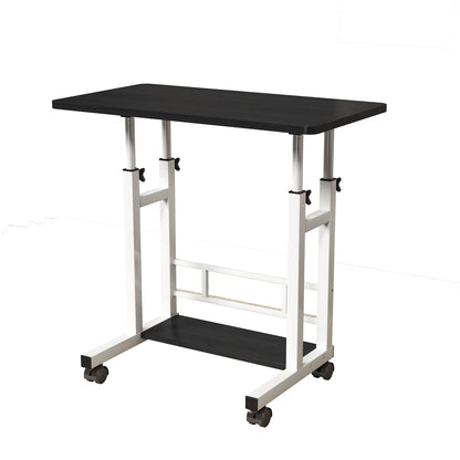 HiMISS Adjustable Height Mobile Standing Desk with Storage Basket
