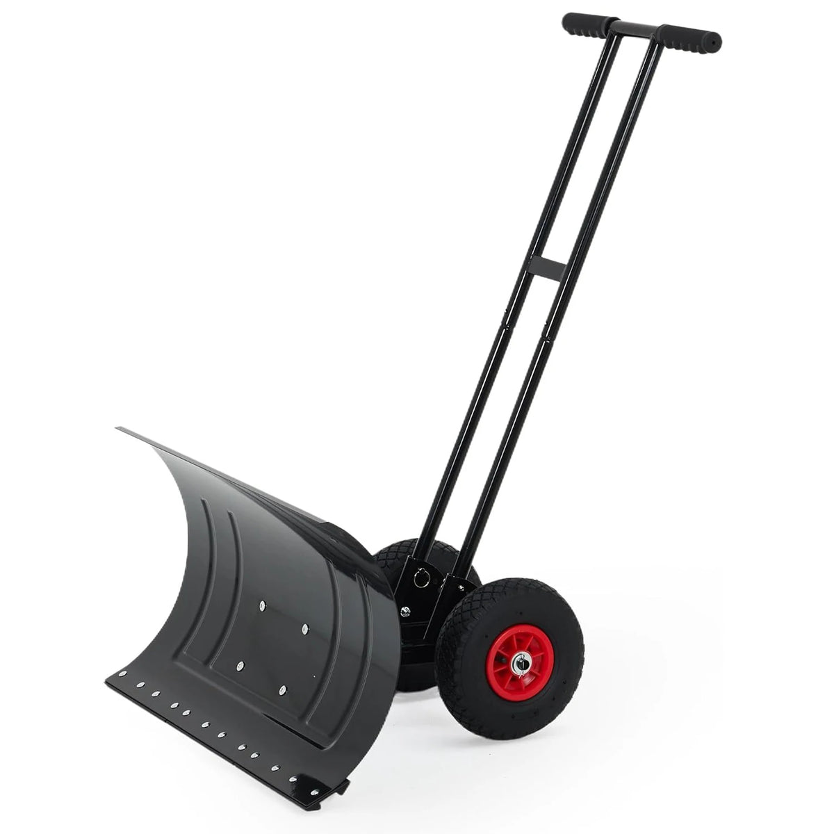 HiMISS Heavy Duty Wheeled Snow Shovel With Adjustable Angled Blade