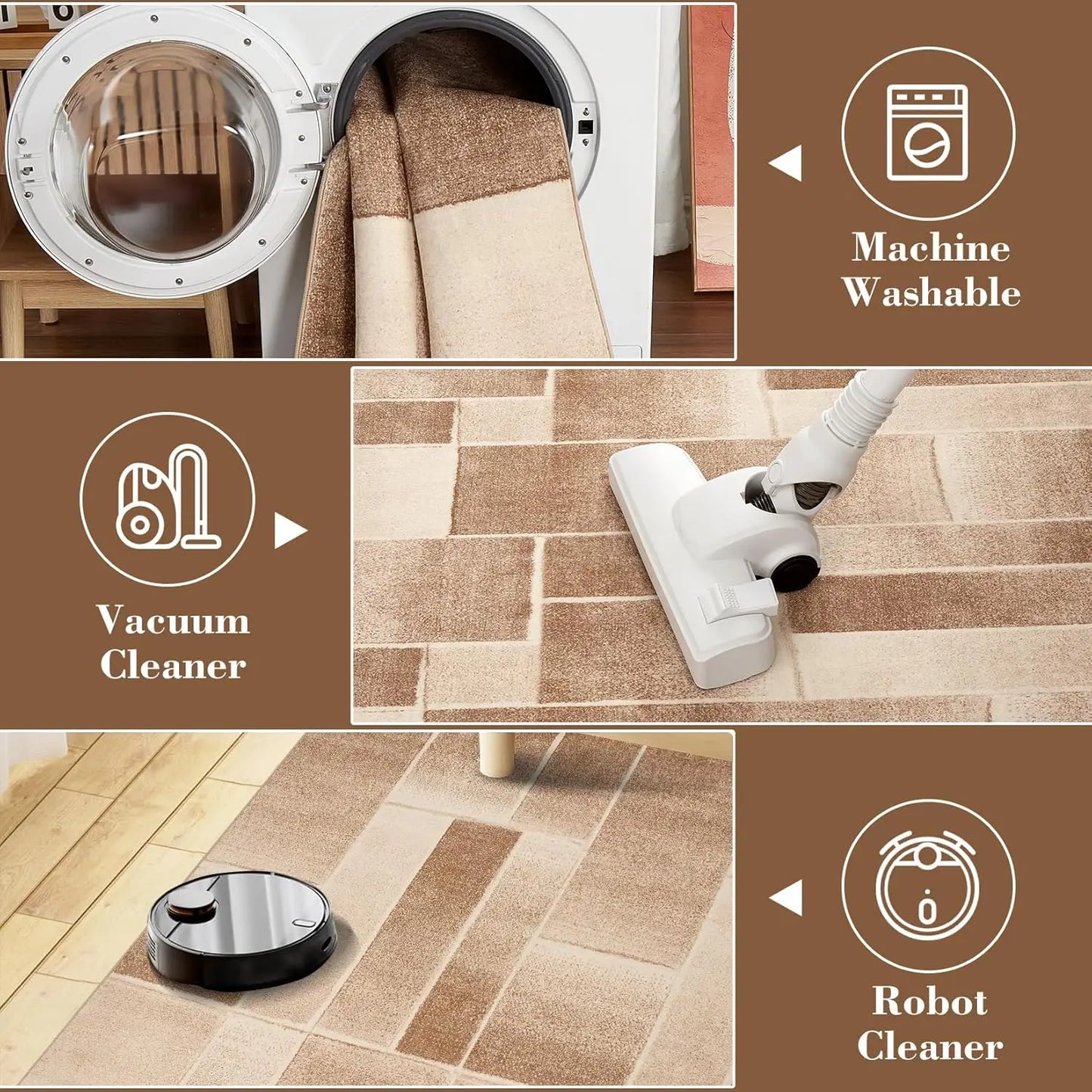 Washable Area Rugs for Living Room Modern Geometric Rug Indoor Floor Cover Accent Carpet for Bedroom Entryway