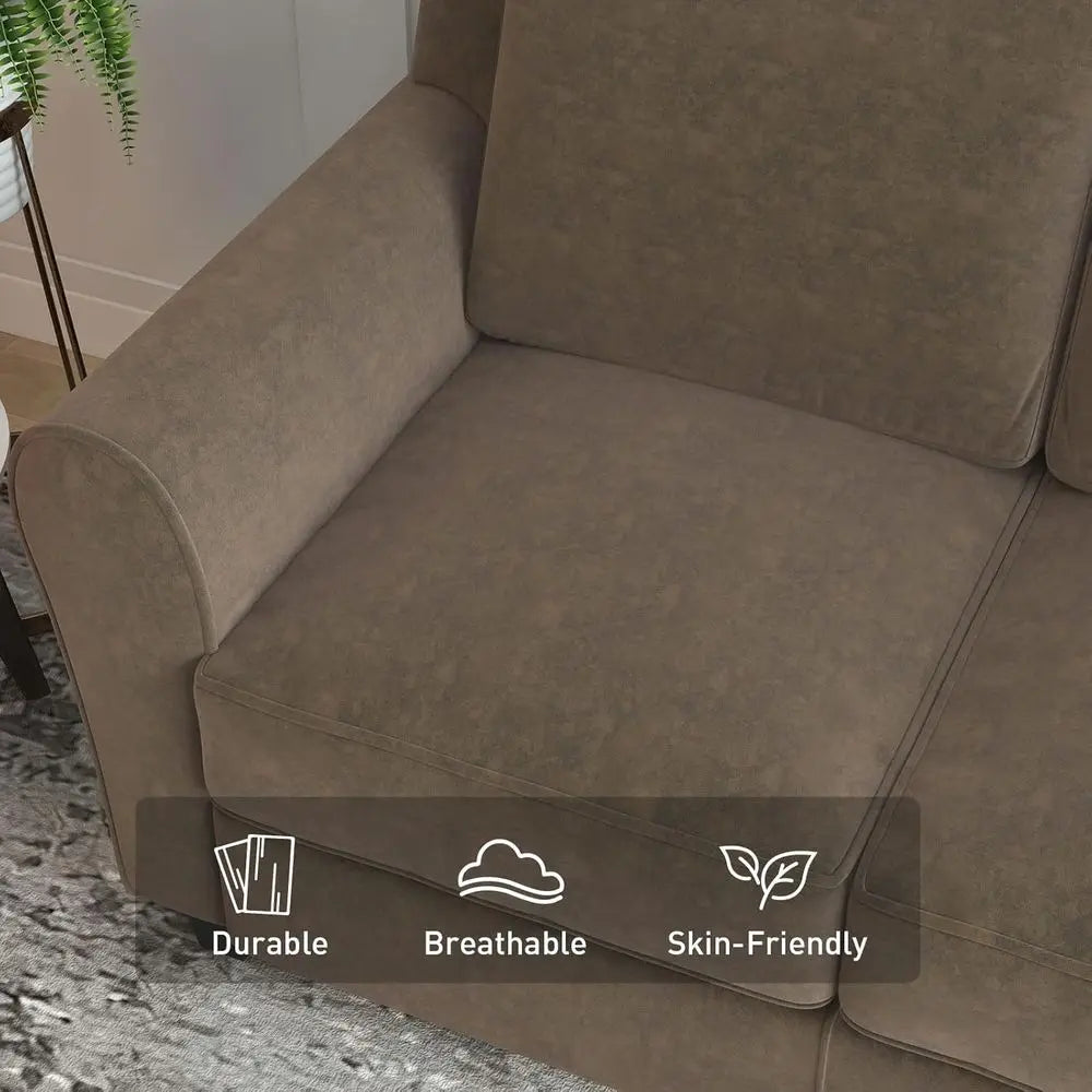 Modern Loveseat Sofa With Thick Cushions For Small Spaces