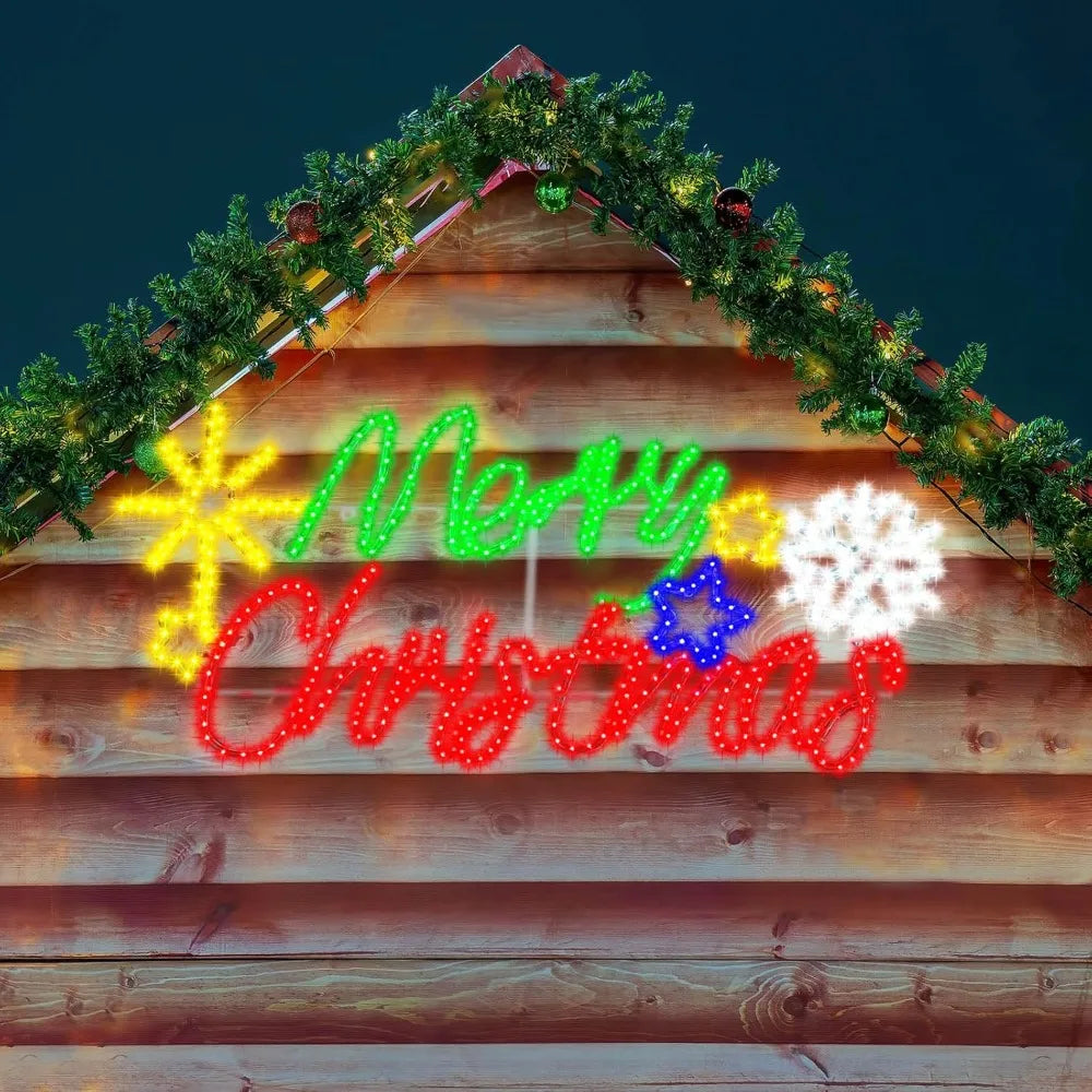 XMSJ LED Neon Christmas Sign Illuminated Outdoor Yard Decoration For Seasonal Home Holiday Displays