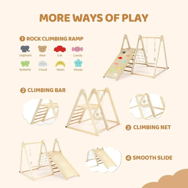 YTYIN Seven in One Indoor Jungle Gym Climbing Set