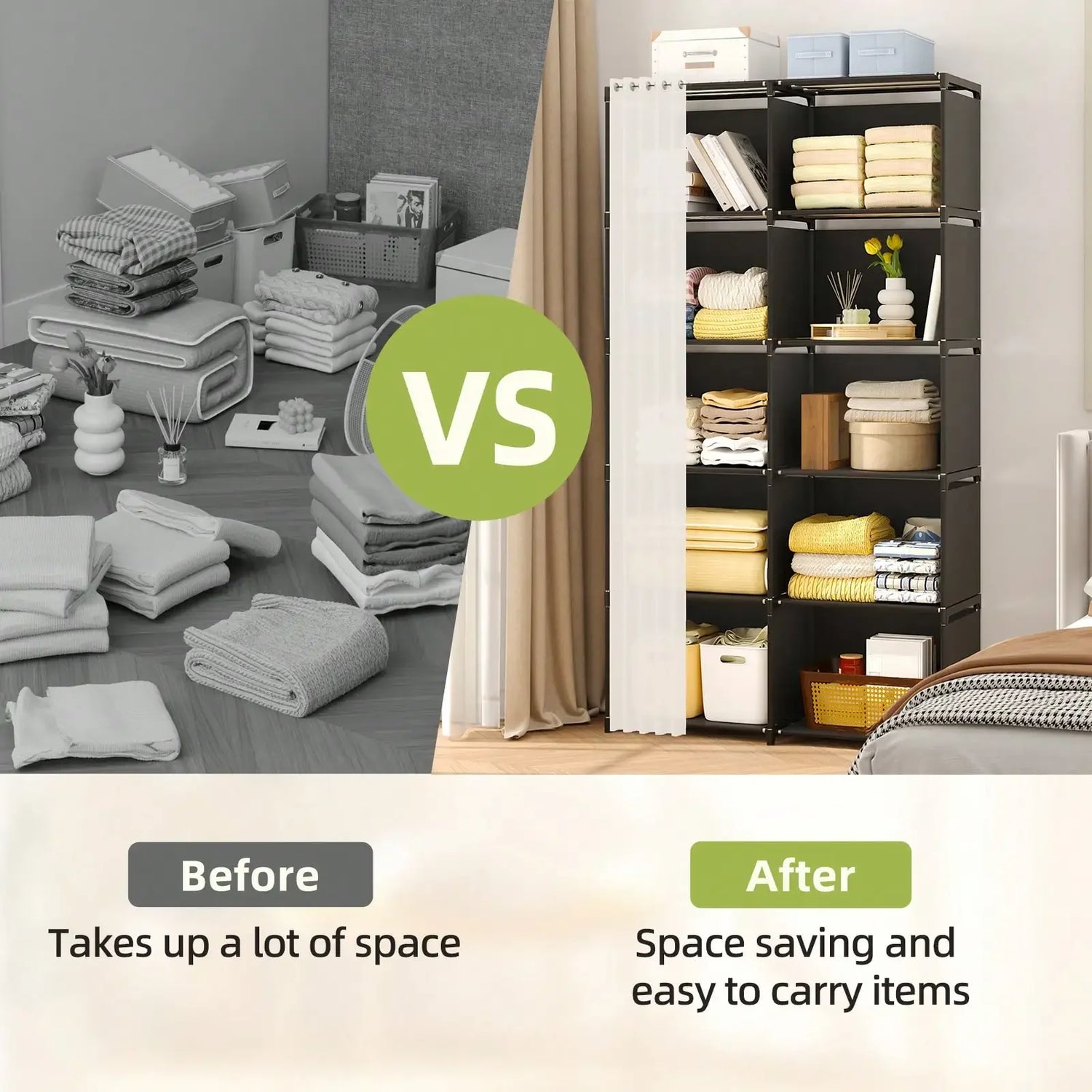 Tomnk 4/10 Compartments Simple Bathroom Organizer, Space-Saving Bathroom Cabinet With Adjustable Shelves, Easy Assembly Storage
