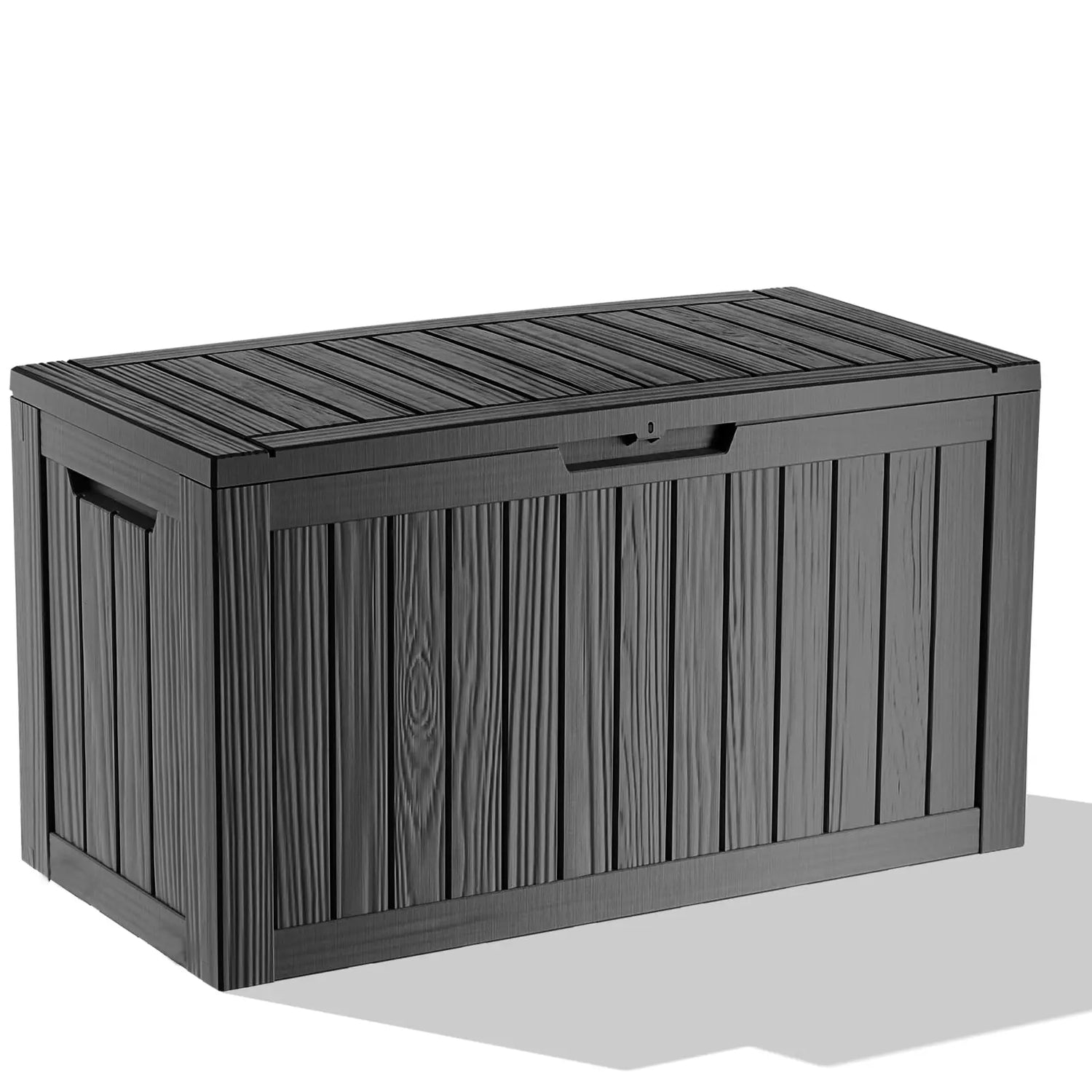 320 Gallon Waterproof Outdoor Storage Box, UV Resistant Resin Deck Box with Hydraulic Rod for Reinforced Stability, Perfect=