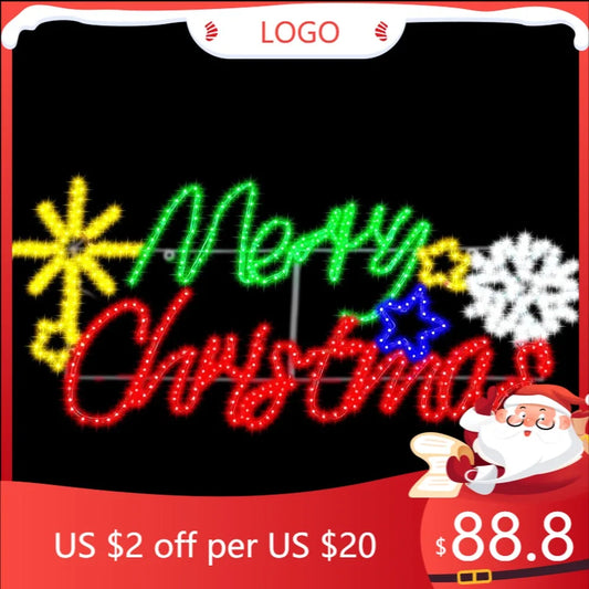 XMSJ LED Neon Christmas Sign Illuminated Outdoor Yard Decoration For Seasonal Home Holiday Displays