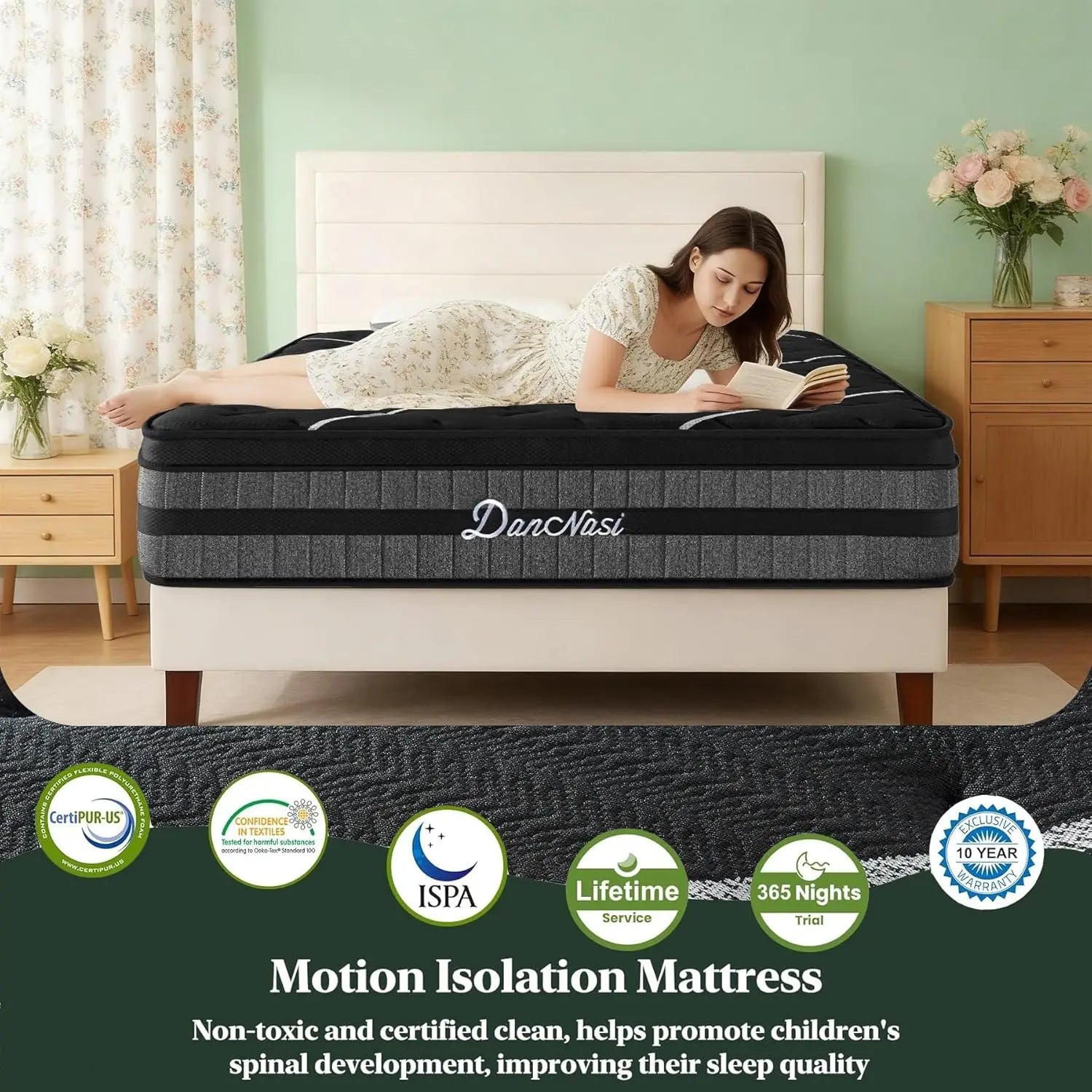 14Inch Hybrid King Mattress 7Zone Pocket Spring Cooling Gel Foam Dual Support Motion Isolation Medium Firm Customized