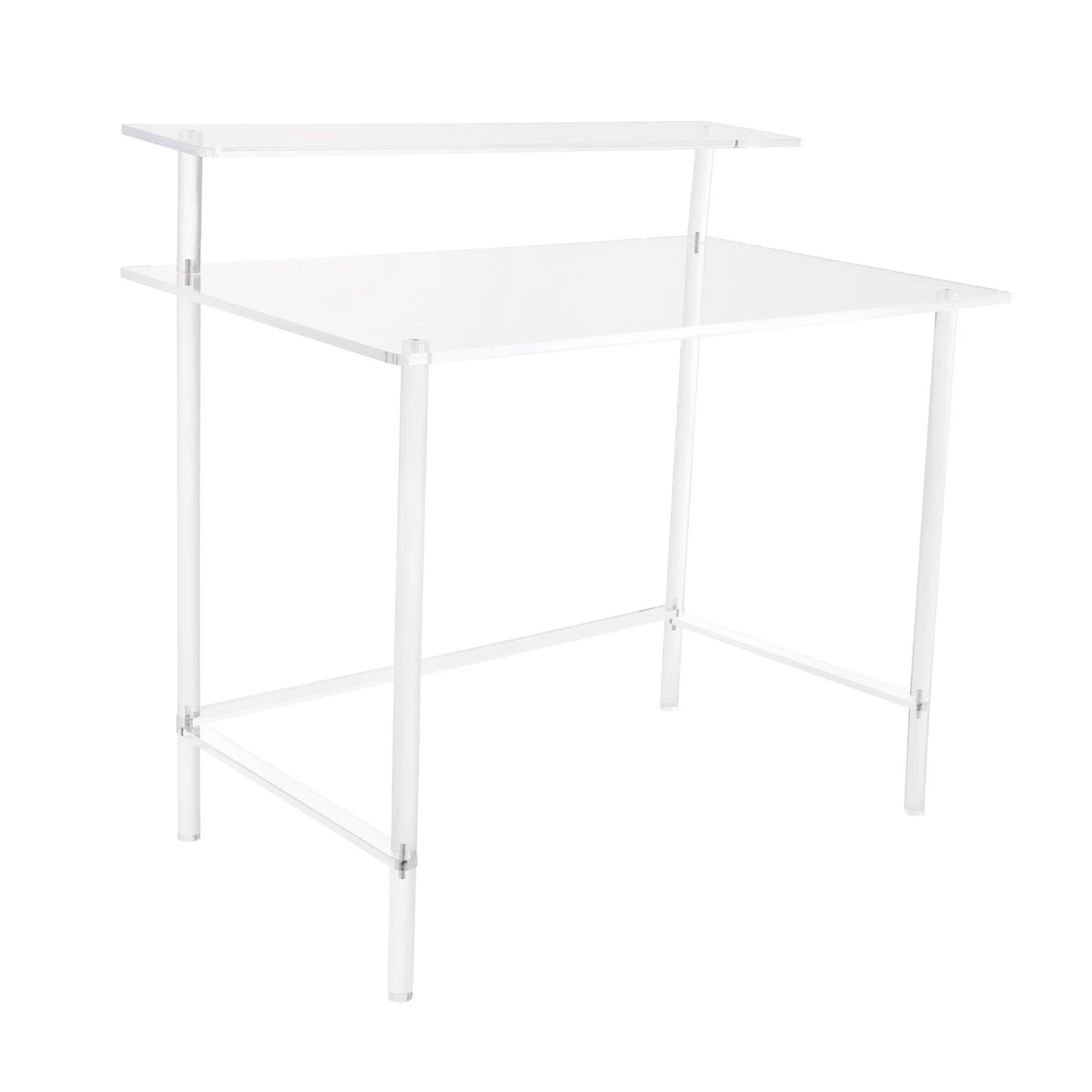 Bymaocar Acrylic 2 Tier Computer Desk For Home Office