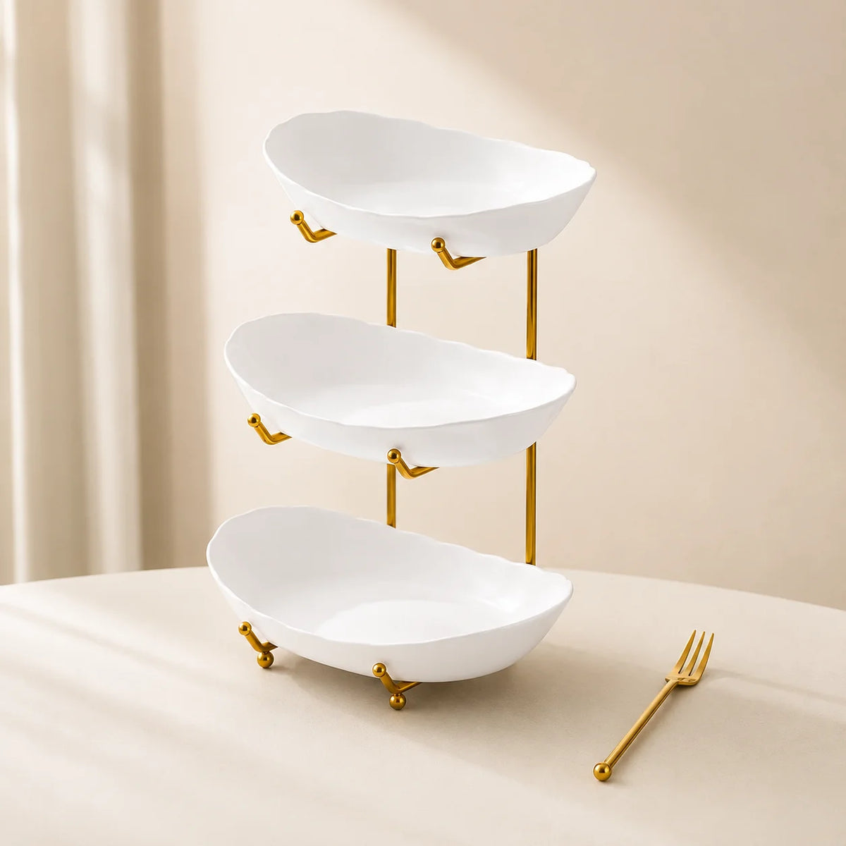 2/3-Tier Plastic Fruit Bowl Stand with Metal Frame, Large Capacity Countertop Fruit Basket for Fruits, Vegetables, Bread, Snacks &amp; Desserts, Kitchen Counter Organizer