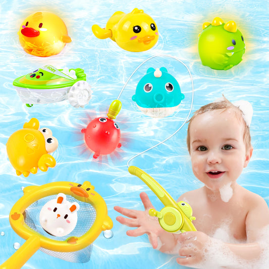 Baby Bath Toys Cute Duck Magnetic Water Play Bathroom Bathing Toys Kids Bath And Shower Bathtubs Interactive Toddler Toys Gifts