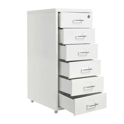 Locking Rolling Metal Filing Cabinet for Home Office Storage
