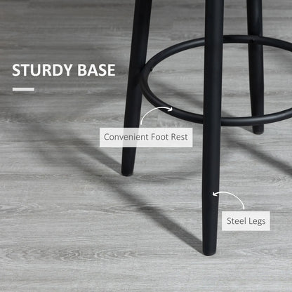 HOMCOM Modern Swivel Barstools With Steel Legs for Kitchen Furniture
