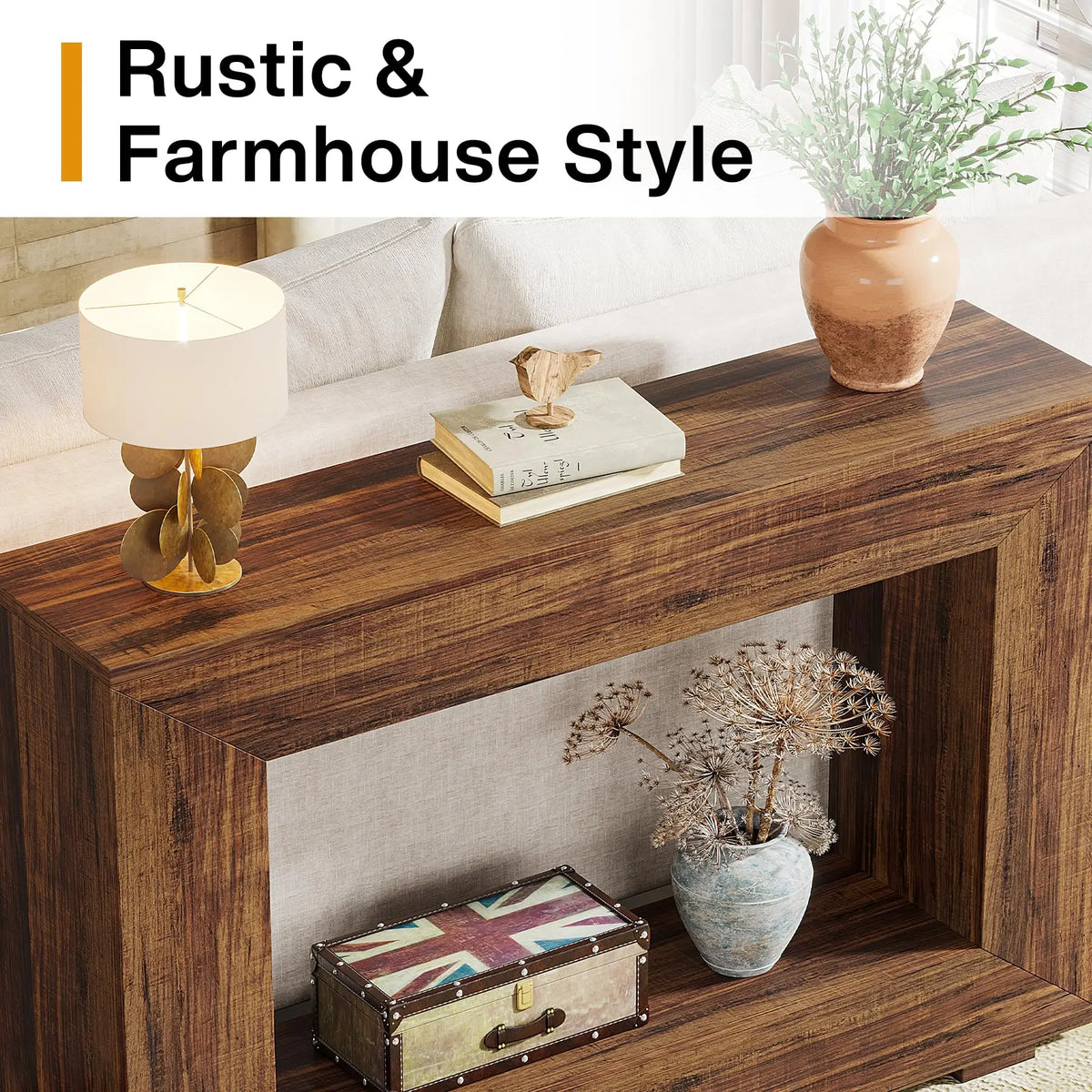 Tribesigns Farmhouse Console Sofa Table With Storage For Entryway