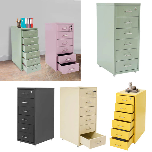 6-layer metal Vertical File Cabinet,  Metal File Cabinet with Lock, Filing Cabinet Green placed in the office, study, dresser