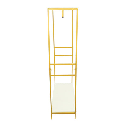 Gold Iron Clothing Rack with Shelves Wedding Dress Bridal Garment Rack Stand