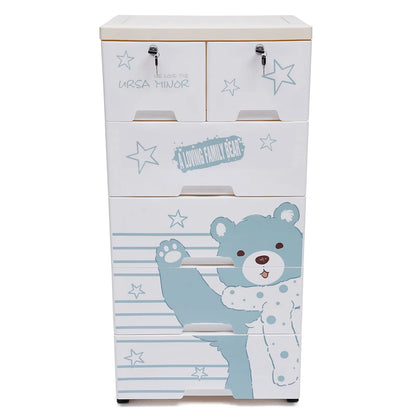 5 Layers Polar Bear Closet Tall Dresser Organizer Dolls Storage Cabinet 6 Drawers
