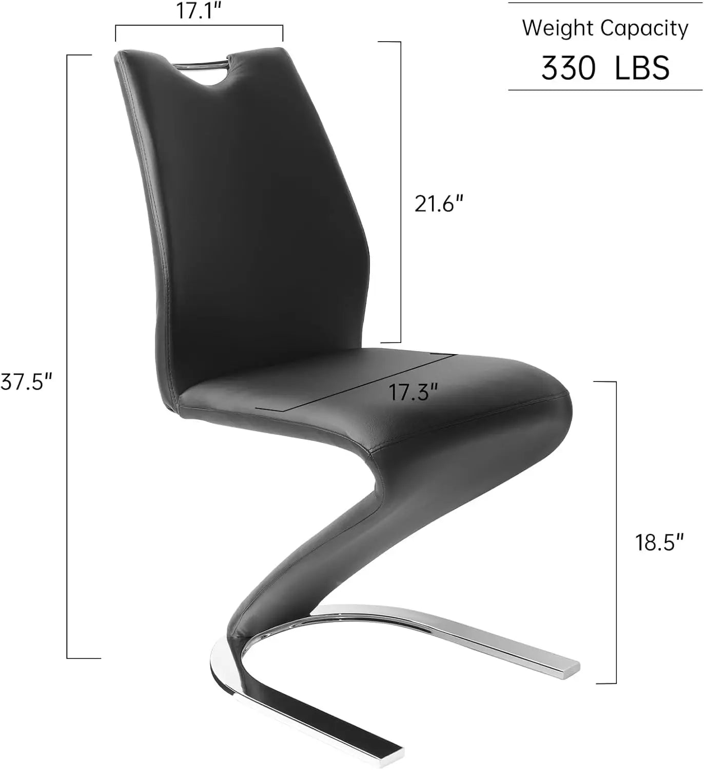 Mermaid Dining Chairs Set of 4, Modern Kitchen Dining Room Armless Upholstered Side Chairs with PU Leather Cushion Seat