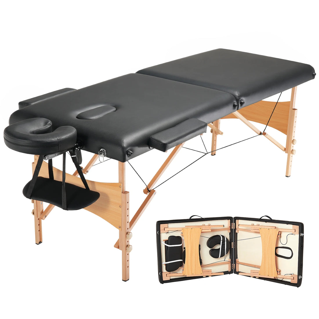 SucceBuy Portable Folding Massage Table for Spa Salon Therapy
