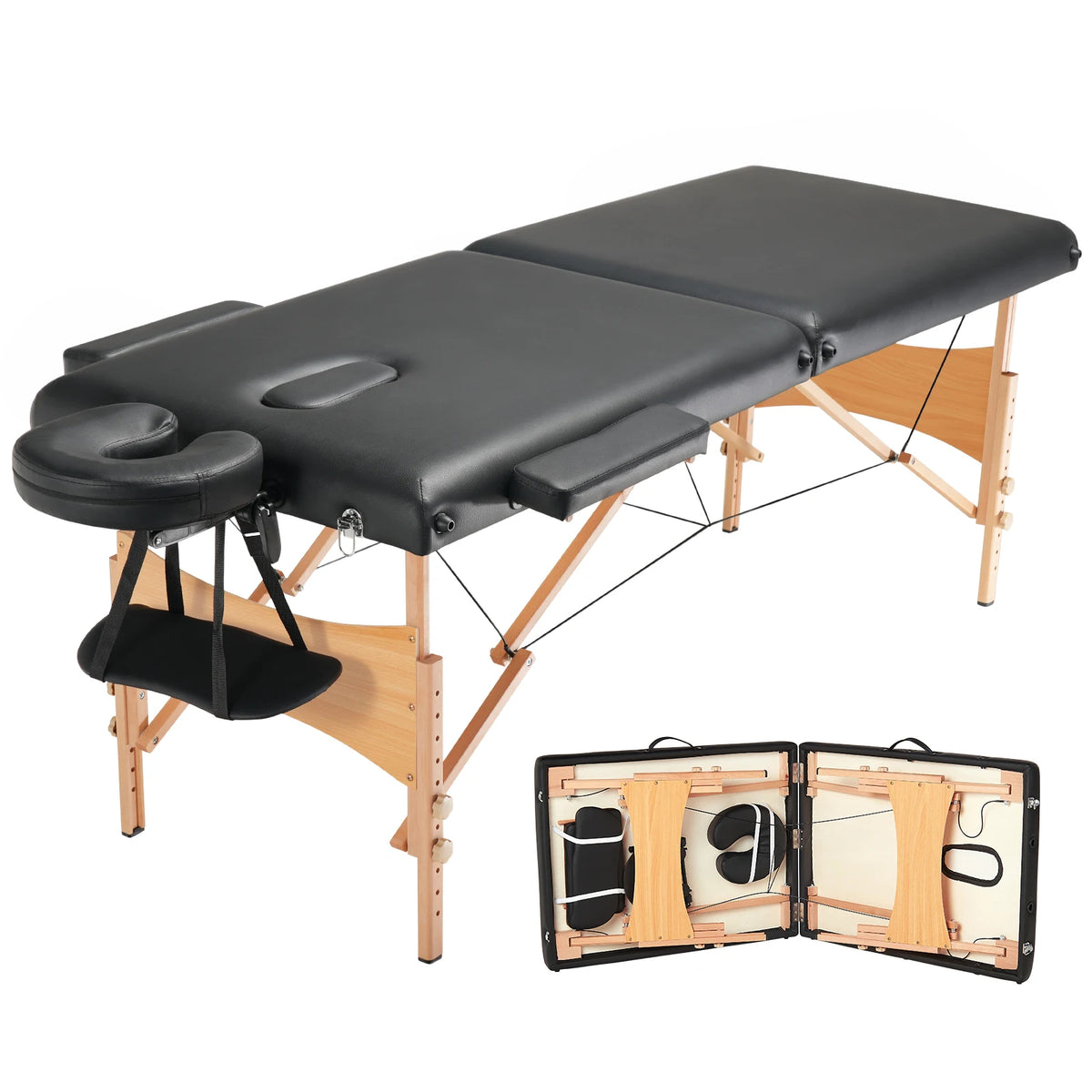 SucceBuy Portable Folding Massage Table for Spa Salon Therapy