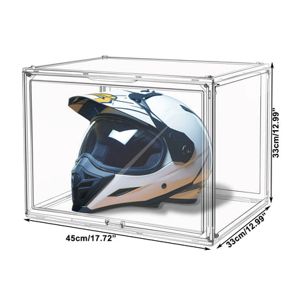 Clear Display Box Organizer Stackable with Magnetic Door Large Capacity Storage Box Purse  Showcase For Makeup Book Collectibles