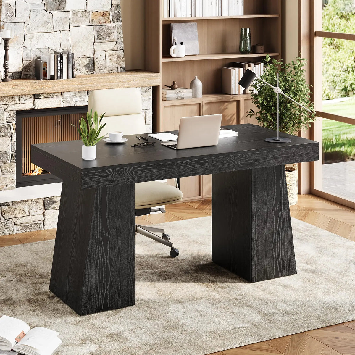 HiMISS Gaming Computer Desk With Drawer Cabinet And Storage Shelves